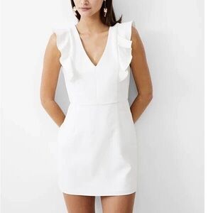 French Connection Whisper Ruffle Minidress in White